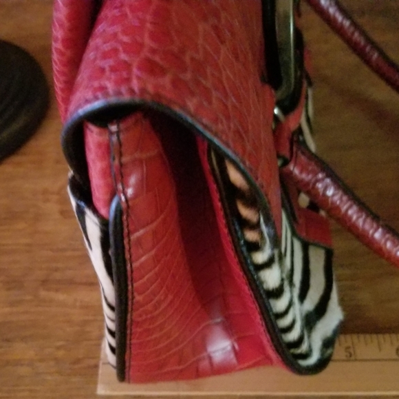 BRAHMIN ltd ed BURCHELLI COLLECTION calf RED CROC - Picture 14 of 15